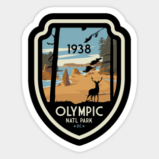 Washington Olympic National Park Retro Vintage Design Gift Sticker